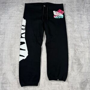 TNA Sweatpants Womens Medium Black Logo Spell Out Joggers Aritzia Baggy Comfort